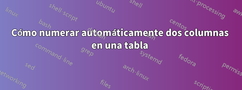 Cómo numerar automáticamente dos columnas en una tabla