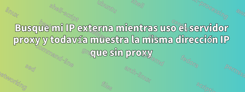 Busque mi IP externa mientras uso el servidor proxy y todavía muestra la misma dirección IP que sin proxy