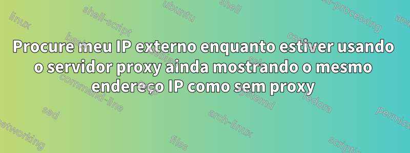 Procure meu IP externo enquanto estiver usando o servidor proxy ainda mostrando o mesmo endereço IP como sem proxy