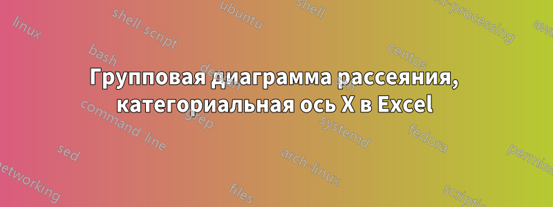 Групповая диаграмма рассеяния, категориальная ось X в Excel