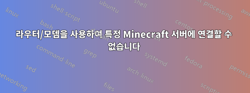 라우터/모뎀을 사용하여 특정 Minecraft 서버에 연결할 수 없습니다