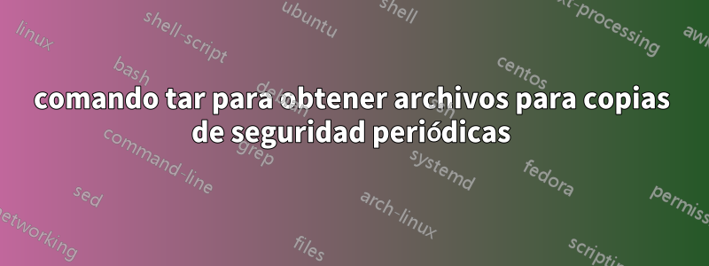 comando tar para obtener archivos para copias de seguridad periódicas