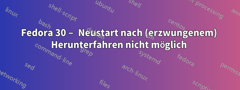 Fedora 30 – Neustart nach (erzwungenem) Herunterfahren nicht möglich