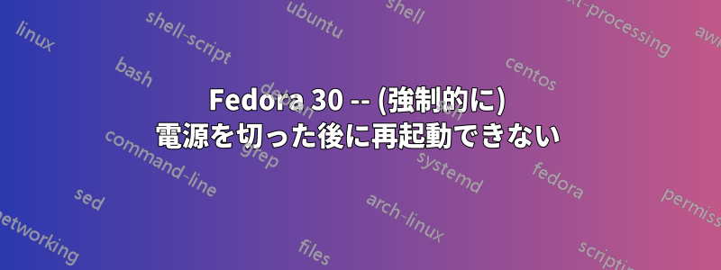 Fedora 30 -- (強制的に) 電源を切った後に再起動できない