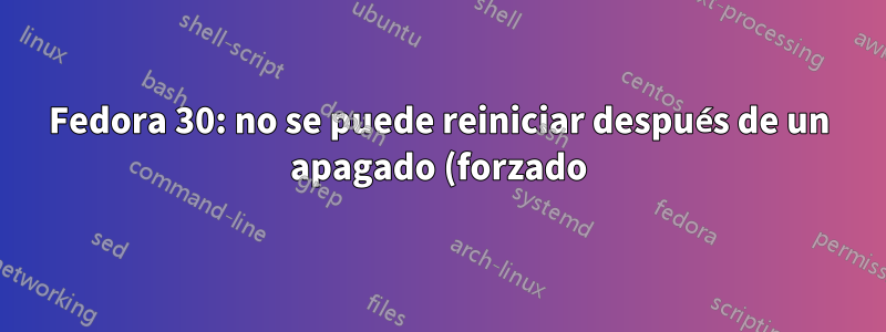 Fedora 30: no se puede reiniciar después de un apagado (forzado)