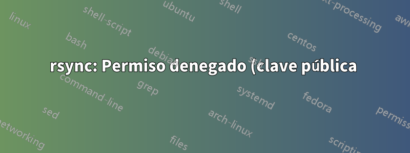 rsync: Permiso denegado (clave pública) con SSH
