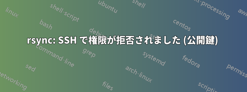 rsync: SSH で権限が拒否されました (公開鍵)