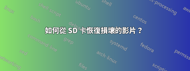 如何從 SD 卡恢復損壞的影片？