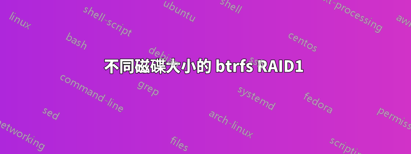 不同磁碟大小的 btrfs RAID1