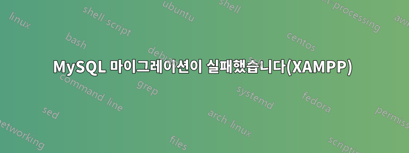 MySQL 마이그레이션이 실패했습니다(XAMPP)