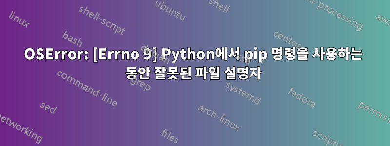 OSError: [Errno 9] Python에서 pip 명령을 사용하는 동안 잘못된 파일 설명자