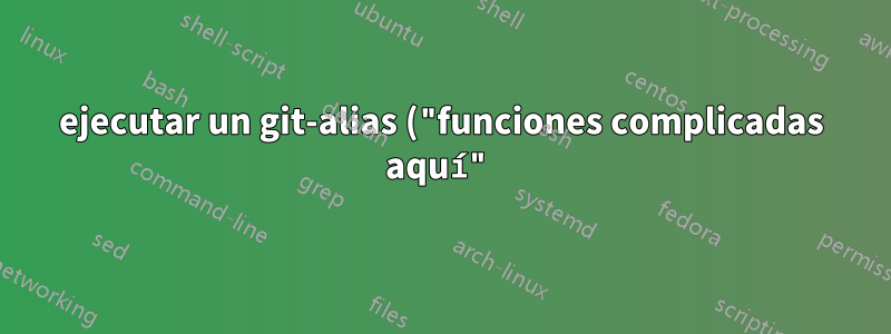ejecutar un git-alias ("funciones complicadas aquí") con un shell diferente