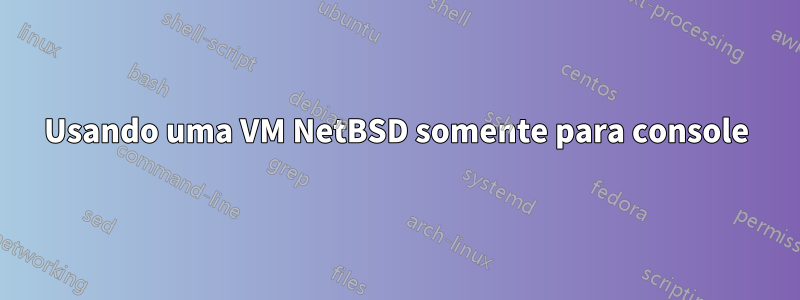 Usando uma VM NetBSD somente para console