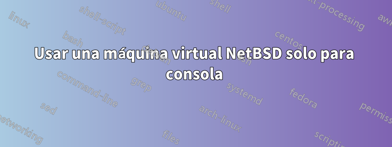 Usar una máquina virtual NetBSD solo para consola