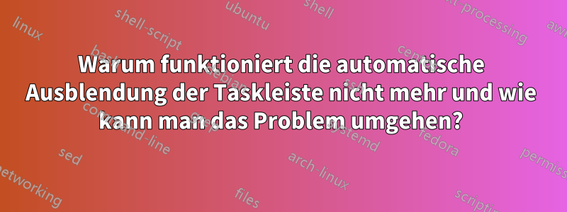 Warum funktioniert die automatische Ausblendung der Taskleiste nicht mehr und wie kann man das Problem umgehen?