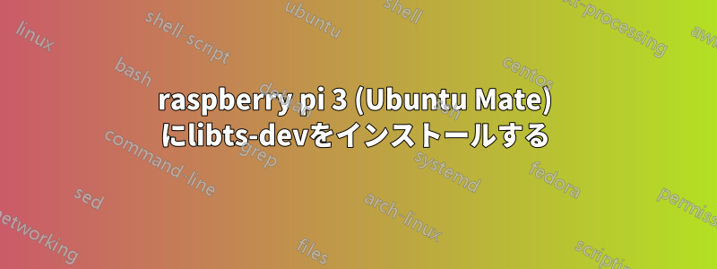 raspberry pi 3 (Ubuntu Mate) にlibts-devをインストールする