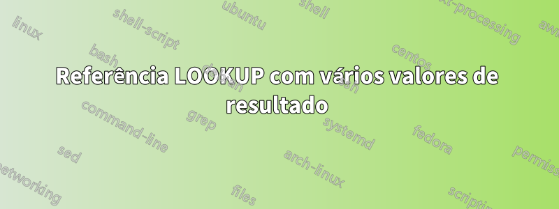 Referência LOOKUP com vários valores de resultado