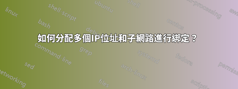 如何分配多個IP位址和子網路進行綁定？