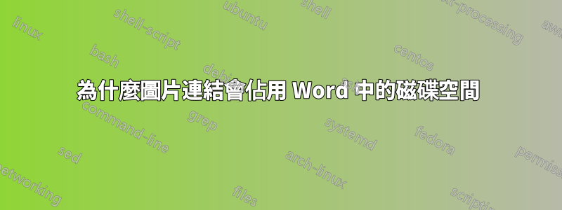 為什麼圖片連結會佔用 Word 中的磁碟空間