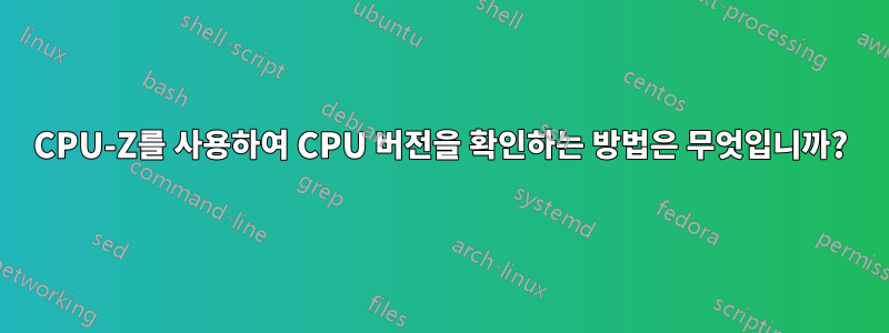 CPU-Z를 사용하여 CPU 버전을 확인하는 방법은 무엇입니까?