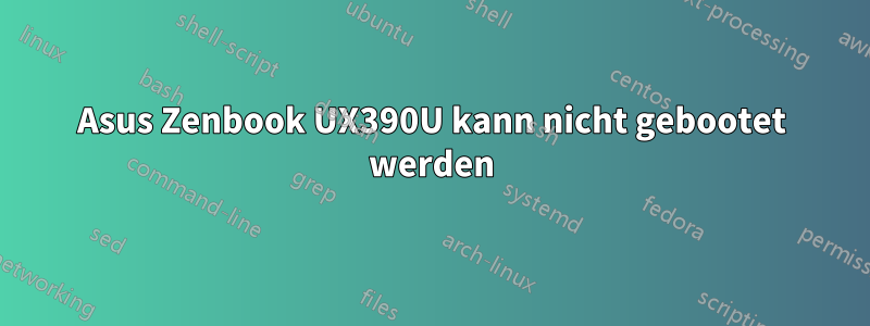 Asus Zenbook UX390U kann nicht gebootet werden