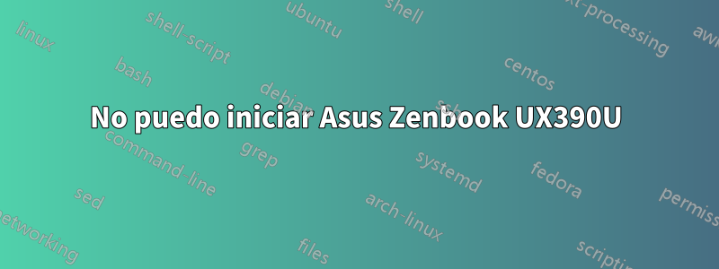 No puedo iniciar Asus Zenbook UX390U