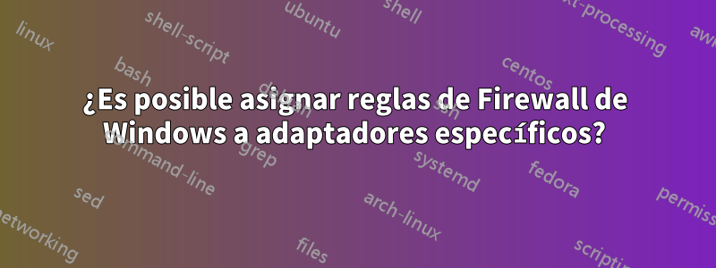 ¿Es posible asignar reglas de Firewall de Windows a adaptadores específicos?