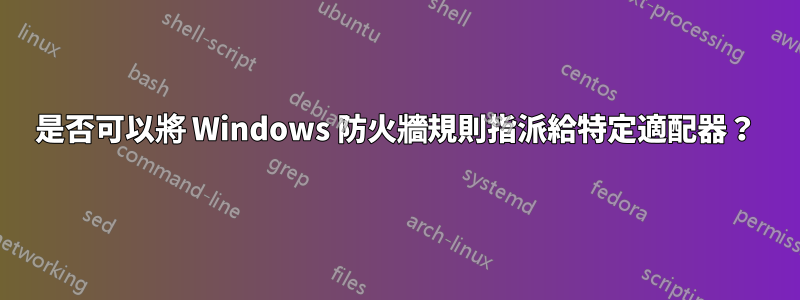 是否可以將 Windows 防火牆規則指派給特定適配器？