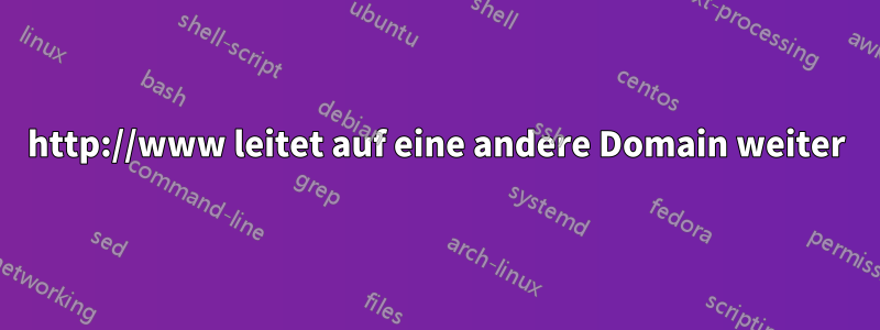 http://www leitet auf eine andere Domain weiter