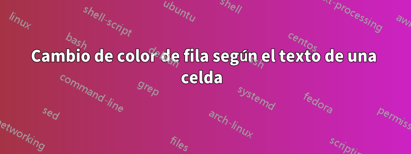 Cambio de color de fila según el texto de una celda 