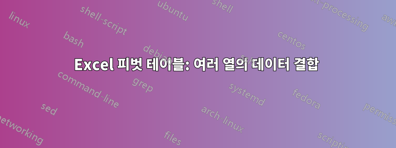 Excel 피벗 테이블: 여러 열의 데이터 결합