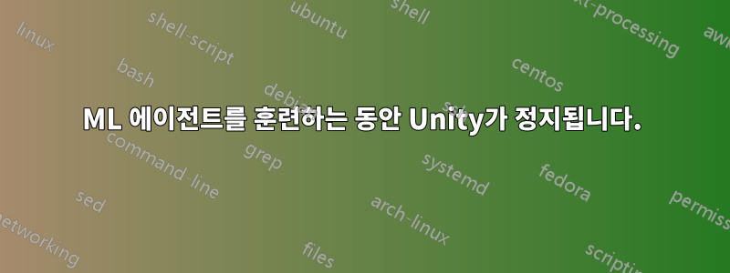 ML 에이전트를 훈련하는 동안 Unity가 정지됩니다.