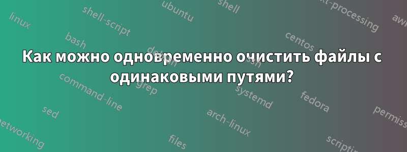 Как можно одновременно очистить файлы с одинаковыми путями?