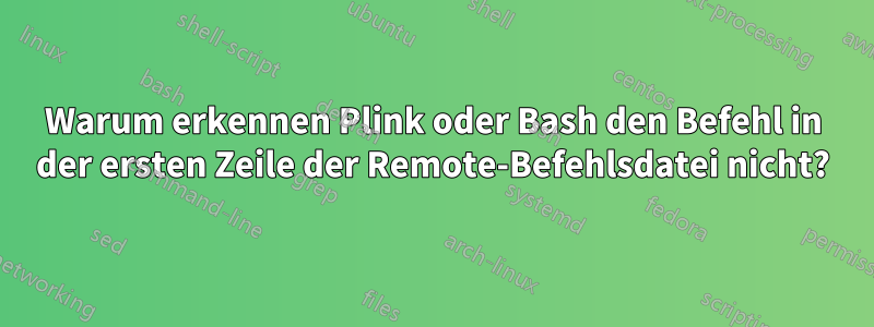 Warum erkennen Plink oder Bash den Befehl in der ersten Zeile der Remote-Befehlsdatei nicht?