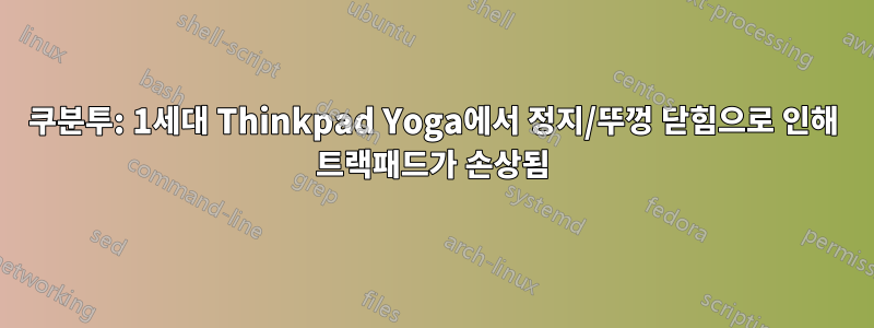 쿠분투: 1세대 Thinkpad Yoga에서 정지/뚜껑 닫힘으로 인해 트랙패드가 손상됨