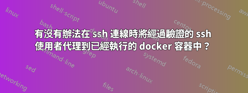 有沒有辦法在 ssh 連線時將經過驗證的 ssh 使用者代理到已經執行的 docker 容器中？