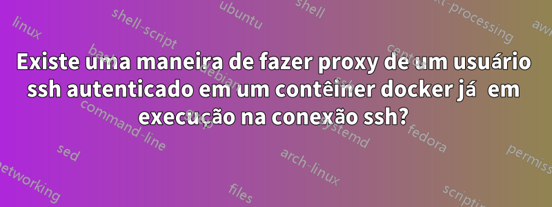 Existe uma maneira de fazer proxy de um usuário ssh autenticado em um contêiner docker já em execução na conexão ssh?