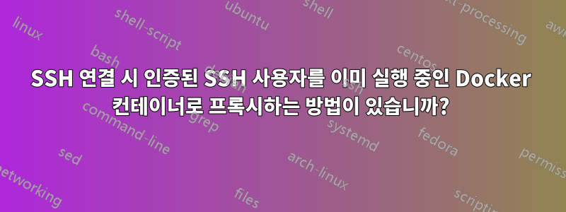 SSH 연결 시 인증된 SSH 사용자를 이미 실행 중인 Docker 컨테이너로 프록시하는 방법이 있습니까?