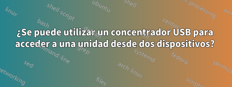 ¿Se puede utilizar un concentrador USB para acceder a una unidad desde dos dispositivos?