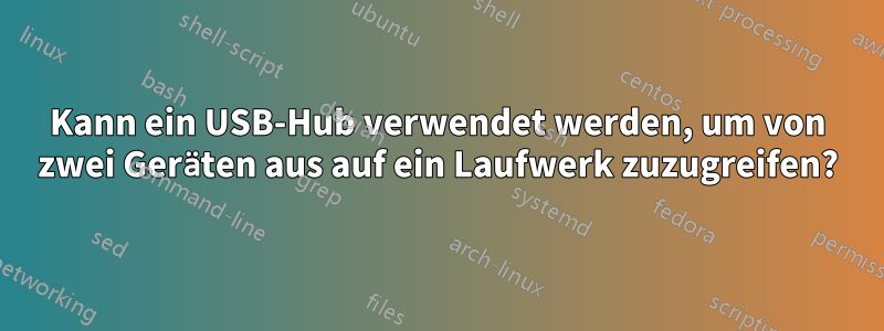 Kann ein USB-Hub verwendet werden, um von zwei Geräten aus auf ein Laufwerk zuzugreifen?