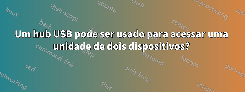 Um hub USB pode ser usado para acessar uma unidade de dois dispositivos?