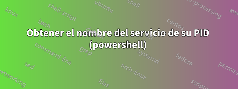 Obtener el nombre del servicio de su PID (powershell)