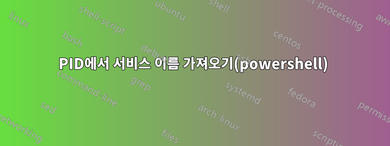 PID에서 서비스 이름 가져오기(powershell)