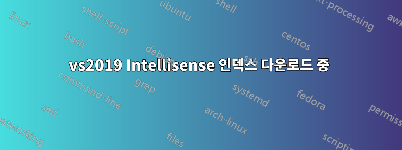 vs2019 Intellisense 인덱스 다운로드 중