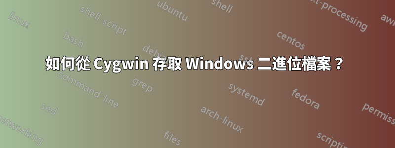 如何從 Cygwin 存取 Windows 二進位檔案？