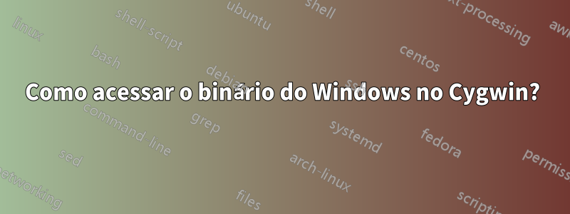 Como acessar o binário do Windows no Cygwin?