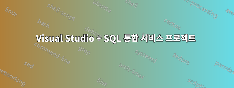 Visual Studio + SQL 통합 서비스 프로젝트