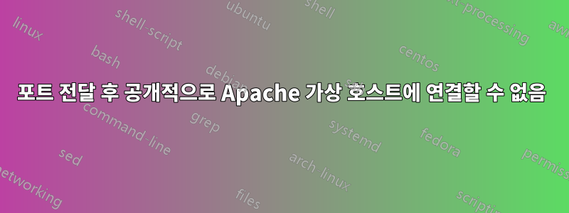 포트 전달 후 공개적으로 Apache 가상 호스트에 연결할 수 없음