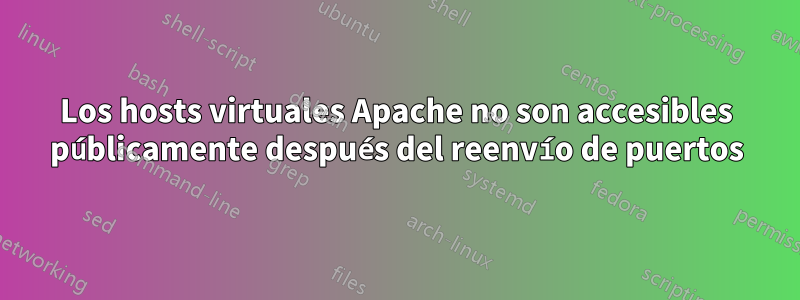 Los hosts virtuales Apache no son accesibles públicamente después del reenvío de puertos