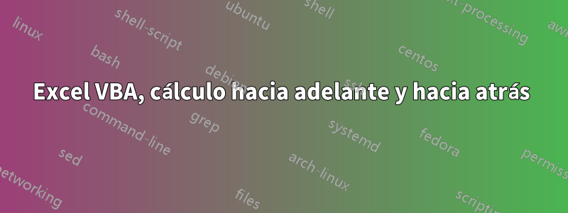 Excel VBA, cálculo hacia adelante y hacia atrás
